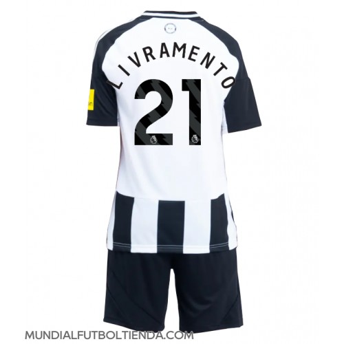 Camiseta Newcastle United Tino Livramento #21 Primera Equipación Replica 2024-25 para niños mangas cortas (+ Pantalones cortos)